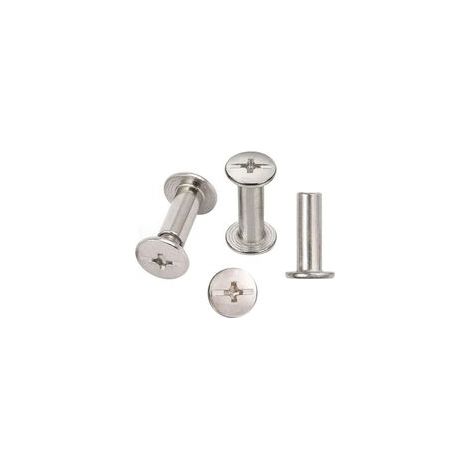 Lot de 30 vis de reliure nickelées 5 mm x 15 mm – Acier au carbone résistant à la rouille – Pour décoration et réparations précises (1/4)