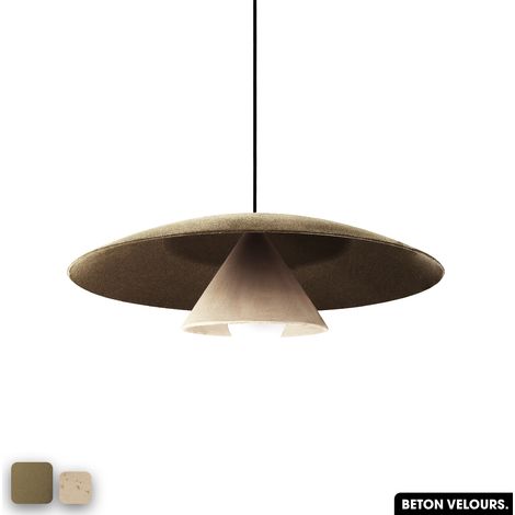 Lampe de suspension en béton velours - OLEMI VELVET CONCRETE PEYOTE - SABLE (1/3)