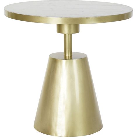 Beistelltisch DKD Home Decor Weiß Marmor Eisen Golden (60 x 60 x 58 cm) (1/4)