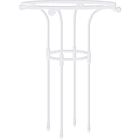 Tuteur pour plantes grimpantes (Treillis) avec anneau supérieur unique en métal plastifié blanc 65 cm H, installation facile sans outils (1/5)