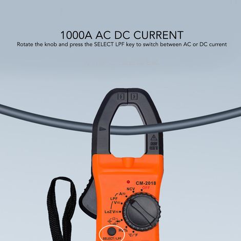 Pince multimètre numérique AC/DC à conversion de tension, haute précision et faible impédance, modèle CM-2018, livrée sans pile. (1/5)
