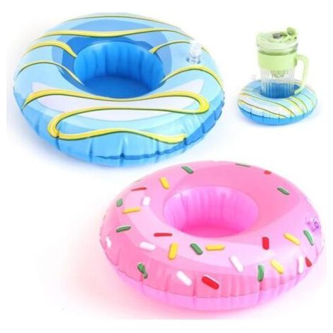 2-teiliges aufblasbares Pool-Getränkehalter-Set (19 × 19 cm), schwimmende Poolbar, Getränkehalter und schwimmendes Tablett (1/5)
