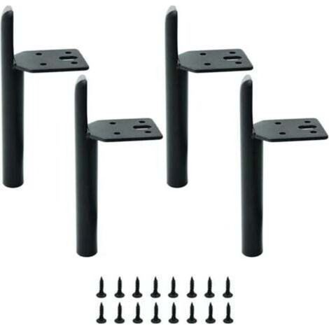 4 Pièces Pied pour Meuble de Bricolage, Pieds en Métal, Pieds de Meuble, Pieds en Fer, Pieds D'Armoire, avec 16 Vis, pour Canapé, Table Basse, Meuble TV, Lit, Meuble (1/4)