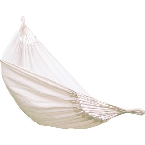 Hamac en Toile D extérieur 1 Pièce 200 par 80 Cm Blanc avec Corde (1/4)