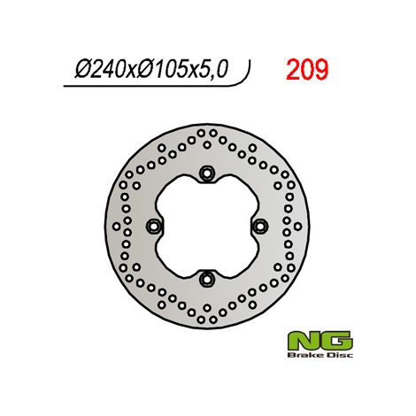 Disco de freno trasero Honda XL/CB 91-03 240 mm 4x10,5 mm 5 mm