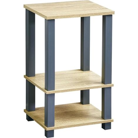 Étagère 3 Niveaux - Bois FSC et Structure Noire - 34 × 29 × 58,5 cm - Livraison gratuite