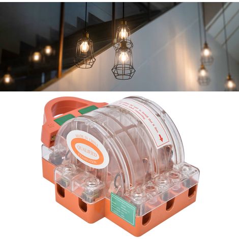 3-poliger Reed-Schalter, 32 A, 380 V AC, transparentes Gehäuse mit LED, Kupfer und ABS, doppelt unterbrechungsfrei, für Sicherheitsschaltung und Notstromaggregat (1/5)