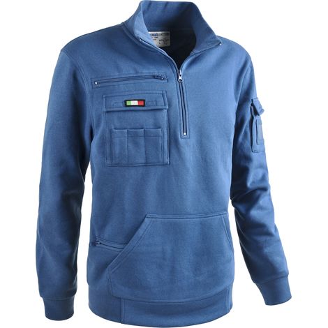 FELPA MEZZA ZIP TANK ROYAL