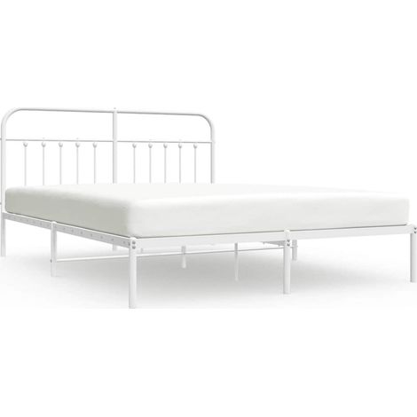 Maison Exclusive - Giroletto con Testiera Metallo Bianco 183x213 cm (1/5)