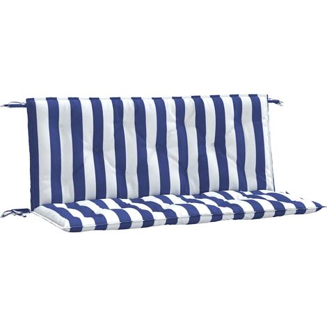 Maison Exclusive - Cuscini Panca Giardino 2pz Righe Bianche Blu 120x50x7cm Tessuto
