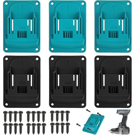Lot de 6 porte-outils muraux pour Makita 18 V, outils électriques de perçage, avec 24 vis, porte-outils pour mur, atelier, garage, machine (1/5)