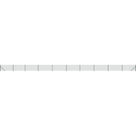 Maison Exclusive - Maschendrahtzaun mit Bodenflansch Grün 1x25 m