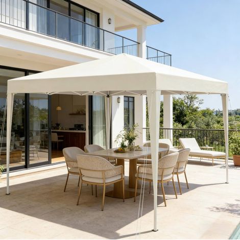Pabellón jardín plegable 3x3 m ajustable Oxford OKMYHOME (1/5)