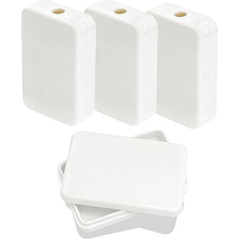 White ABS Junction Box, 55 x 35 x 15 mm, Waterproof Mini Compact Electrical for Home Workshop (1/3)