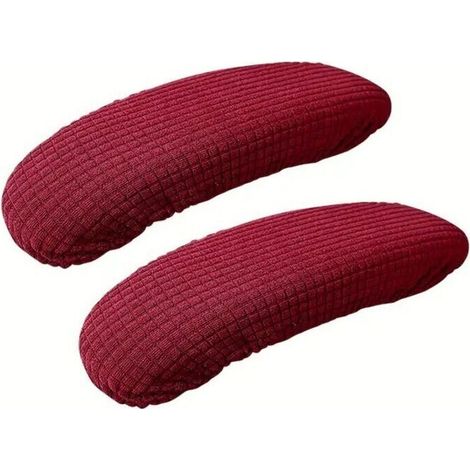 Housse Accoudoir De Chaise De Bureau Coussin De Protection Élastique Protège-Bras pour Chaise De Jeu Et Bureau,Rouge (1/4)