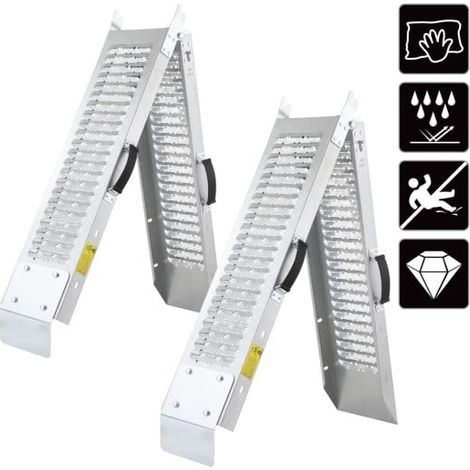 Paire de Rampes de chargement moto pliable 400 kg 160 cm de long (1/5)