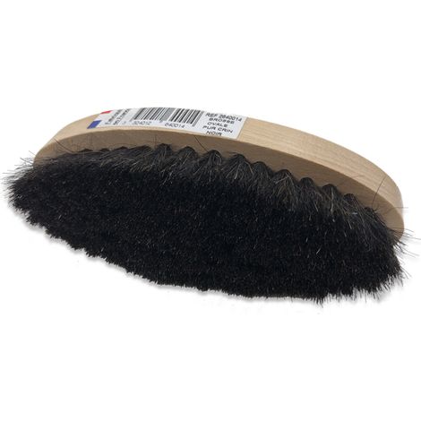 Brosse de nettoyage ovale en crin de cheval véritable – Support en hêtre vernis – Pour entretien cuir et textile – Saphir Naturel (1/5)