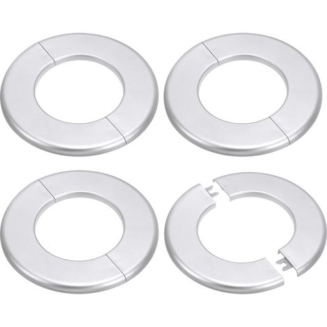 4Pcs Plaque De Flasque Fendu Murale 3.07"/78mm ABS Ronde Argent (1/5)