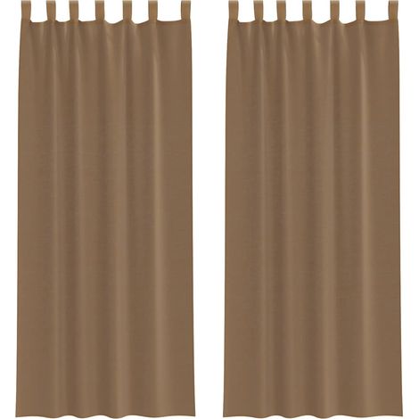 Maison Exclusive - Voile Vorhänge mit Schlaufen 2 Stk. Hellbraun