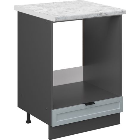 Herdumbauschrank Fame-Line, Hellblau-grau, 60 cm , AP Marmor, Vicco