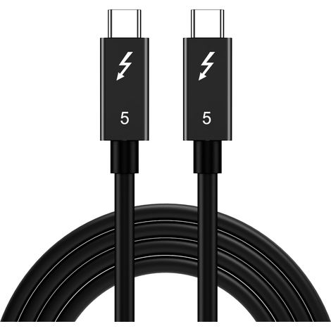 Mcbazel Thunderbolt 5 Câble Type-C, 240 W et 120 Gbps, Prise en Charge Vidéo Simple 16K@30Hz et Double 6K/8K@60Hz pour Périphériques USB 4.0, USB-C, Mac, iMac, Laptop, PC et Smartphone, 1M (1/5)