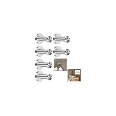 Crochets Muraux en Inox Brossé 6 Pièces Patères pour Peignoir, Salle de Bain, Chambre, Support Mural, Fini Chrome (1/5)