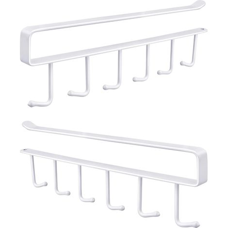 Support Pour Ustensiles De Cuisine - Support À Crochets Sans Perçage - Pour Étagère Jusqu'à 2,5 Cm D'épaisseur - Lot De 2 (1/5)
