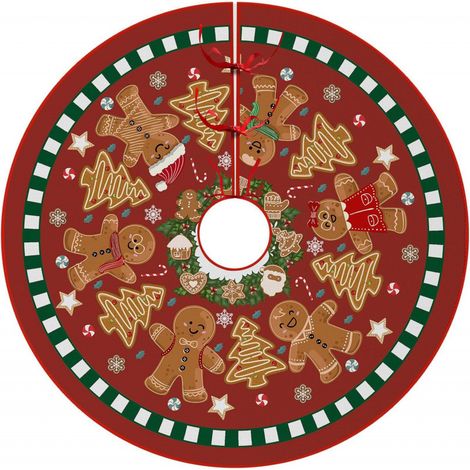 Jupe de sapin de Noël 2026, décorations de Noël, jupe de sapin à motifs, dessous de sapin - Diamètre 60 cm - B-5