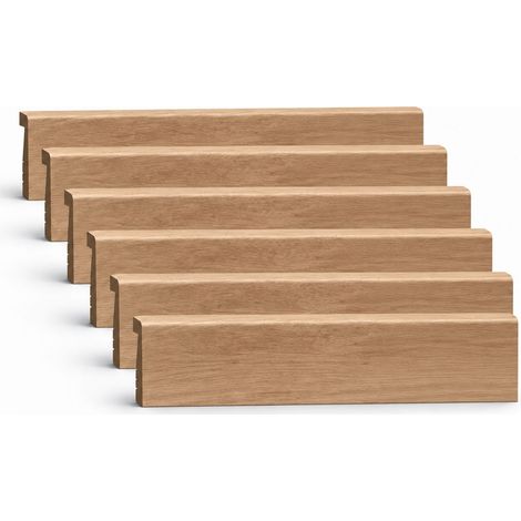 Forestea – Lot de 6 plinthes médium (mdf) revêtues Pepper Oak 2400 x 130 x 16 mm – Finition prête à l'emploi – Label PEFC 70%