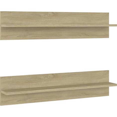 Maison Exclusive - Wandregale 2 Stk. Sonoma-Eiche 80x11,5x18 cm H (1/5)
