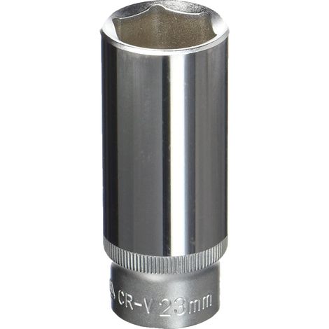 Lange 6-kant-Stecknuss 1/2" 23 mm CrV