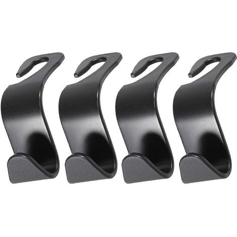 4er-Set Auto-Rücksitz-Kopfstützen-Organizer-Haken zur Aufbewahrung von Einkaufstaschen und Handtaschen (Schwarz)-Black (1/3)