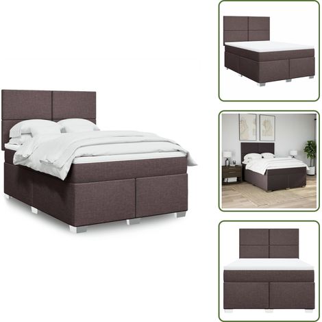 Sommier à lattes de lit avec matelas Marron foncé 140x190 cm - Sommier À Lattes De Lit - Sommiers À Lattes De Lit - Lit - Meuble De Chambre À Coucher