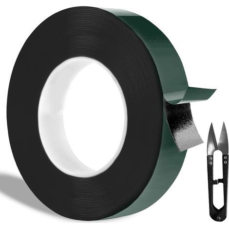 Ruban adhésif double face extra fort Noir Ruban de mousse pour montage durable adapté à l'industrie automobile. Adhésif double face puissant extra fort (12mmx10m) (1/5)
