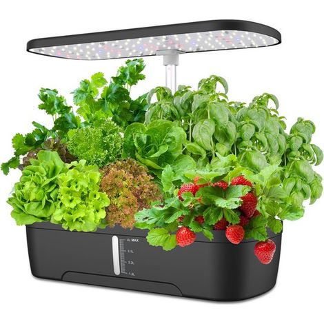 Pflanzenlampe für Hydrokultursysteme mit 12 Löchern, substratfreier Anbau, 20 W, schwarz (1/5)