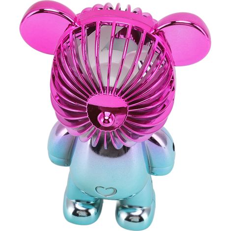 Ventilateur électrique portable à main en forme d'ours mignon, rechargeable par USB, idéal pour le bureau, la chambre et le coin lecture (format A2). (1/5)