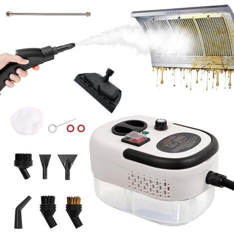 Nettoyeur vapeur manuel avec réservoir d'eau de 1,2 litre, nettoyeur vapeur portable de 2500 W, 9 accessoires, 6 niveaux réglables, nettoyeur vapeur portable pour tout, fenêtres, voitures (1/5)