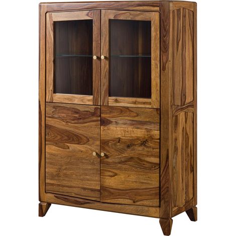 Highboard Sheesham 100x45x150 braun lackiert ANCONA 130