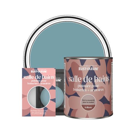 Peinture pour Boiseries & Armoires de Salle de Bains, Finition Brillante - Océan (1/2)