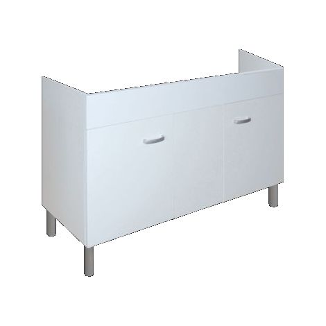 Mobile Sottolavello da Cucina 120x50x69 cm con 2 Ante in Nobilitato Bianco Opaco (1/2)