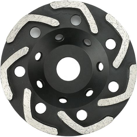 Trade-Shop Diamant Schleifteller / Schleiftopf 125 x 22,23mm V-Segmente kompatibel mit Einhell Hitachi Milwaukee Betonschleifer Sanierungsfräse Flex - 1 Stück (1/2)