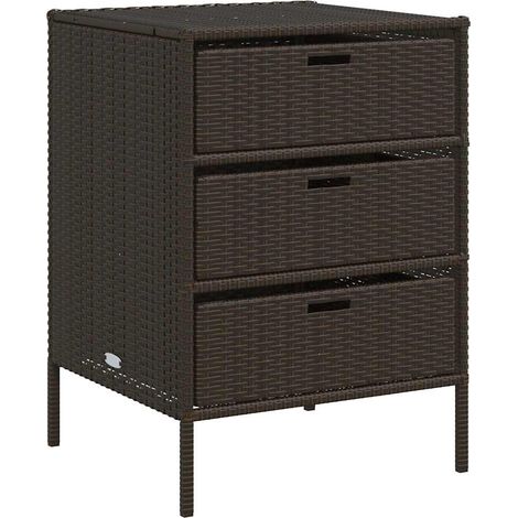Maison Exclusive - Armadietto Portaoggetti Giardino Marrone 55x59x80cm Polyrattan