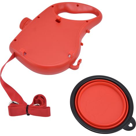 Laisse multifonction pour animaux de compagnie, creuse à l'intérieur, multicolore en option, légère et portable, pour petits chiens, rouge. (1/5)
