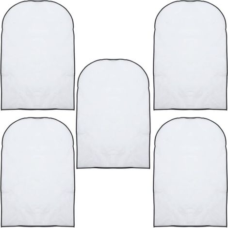 Housses de protection pour chemises, costumes, vestes, 60 x 100 cm, 5 pièces (bordure noire sans fermeture éclair) (1/4)