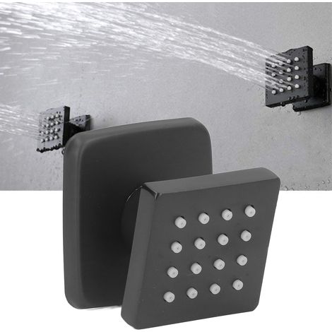 Pommeau de douche à jets corporels 360°, jet massant réglable, style spa, douchette latérale, fixation murale, raccord G1/2 (1/5)
