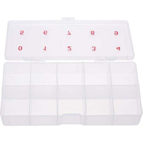 Caja de almacenamiento vacía para 2 x 5 cápsulas de plástico transparente para decoración de uñas.