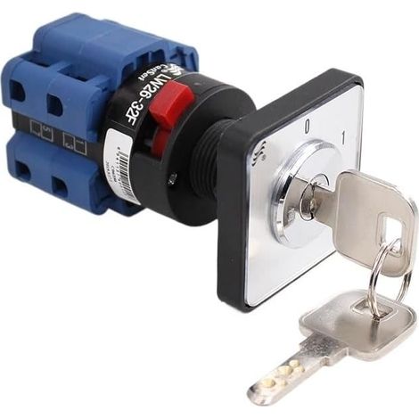 Clé de verrouillage LW26-32F, coupure de courant triphasée, fil de commande principal, marche-arrêt, interrupteur rotatif universel à came 32A, 380V (1/4)