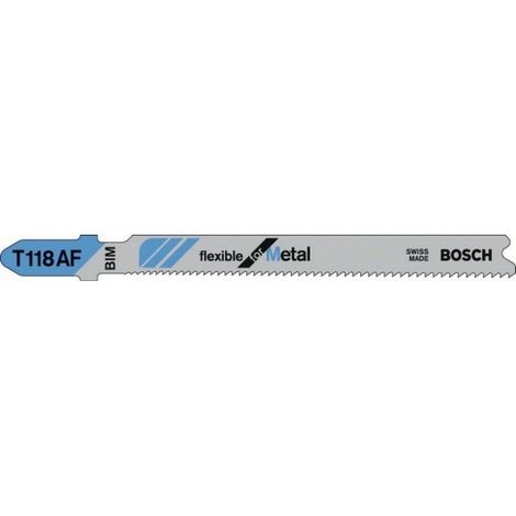 Lama Per Seghetto Alternativo Per Metallo Taglio Dritto, N. Bosch T 118 Af Sega Lama Di Qualità Bim Lunghezza 92 Millimetri Totale, Senza Denti: 1,1-1,5 Mm (1/2)