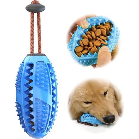 Jouet à mâcher pour Chien,Jouet Educatif Chien,Caoutchouc Robuste,bleu - Jouet à Mordre, Chasser et Rapporter - Pour Chien Moyenne Chiot (1/5)