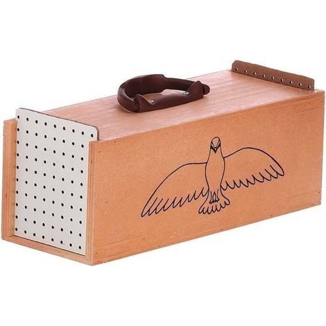 Transportbox aus Holz für Tauben, 2 Abteilungen, für Vögel, 15x40x16 cm